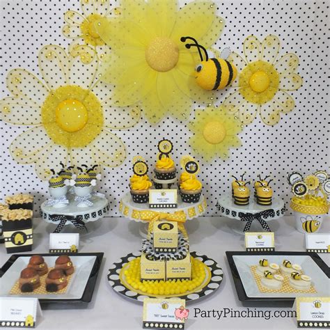 Bee Theme Birthday Party Baby Shower Ideas Cute Cookies Fun Food Spring