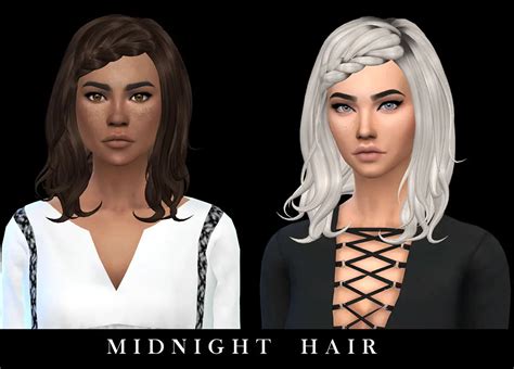 Leo 4 Sims Midnight Hair Recolored Sims 4 Hairs