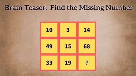 Brain Teaser Math Test For Genius Can You Find The Missing Number In