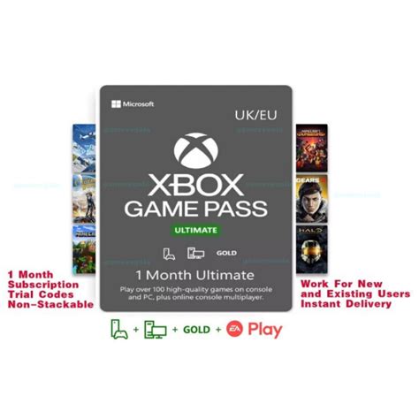 Xbox Ultimate Game Pass 1 Month Non Stackable Xgpu Eu Code With Live