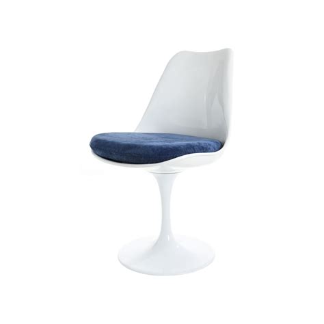 White And Luxurious Blue Tulip Style Side Chair From Fusion Living