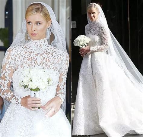 Nicky Hilton Wedding Dresses Long Sleeve Wedding Dress Lace High