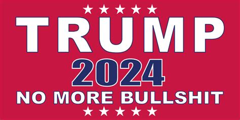 Trump No More Bullshit 2024 Red Bumper Sticker Made In Usa American Fl