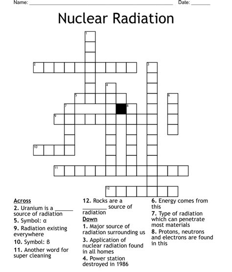 Nuclear Radiation Crossword Wordmint