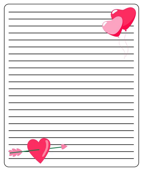Printable Valentine Stationery Template Valentines Letter Free