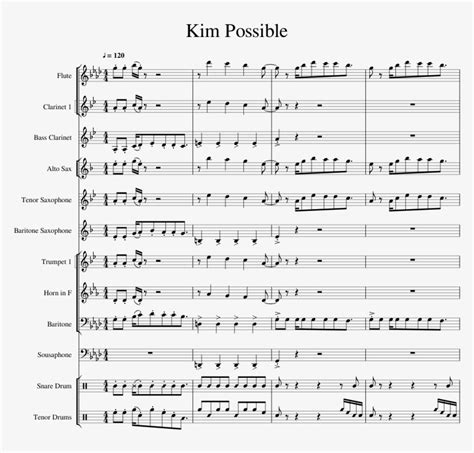 Kim Possible Intro Sheet Music For Flute Clarinet PNG Image Transparent PNG Free Download On