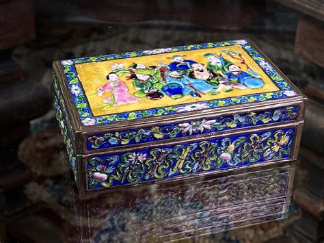 Chinese Enameled Silver Copper And Brass Box C 1900 Moorabool Antique Galleries