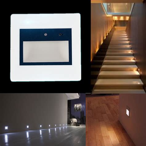 Motion Sensor Led Wall Recessed Stairs Light Hall Hotel Footlight