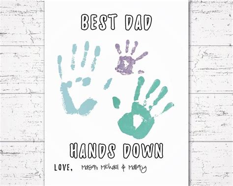 Thank you for sharing all these cute father's day craft ideas. Handprint Gift from son, Kids Fathers Day Craft Idea ...