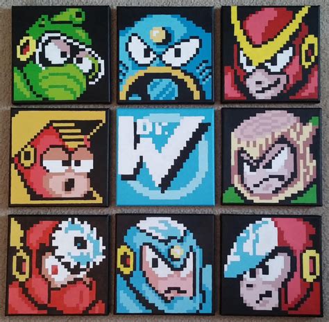 Mega Man 2 Boss Select Screen Pixel Painting By Pixelbuddy On Deviantart