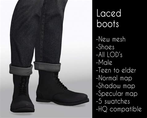 Laced Boots At Lazyeyelids Sims 4 Updates