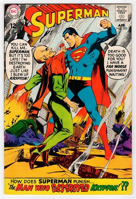 Dc Superman 205 Adams Cover 1968 Vintage Comic Cómics Hombre De