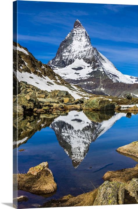 The Matterhorn Reflected In A Lake Near Riffelsee At Zermatt