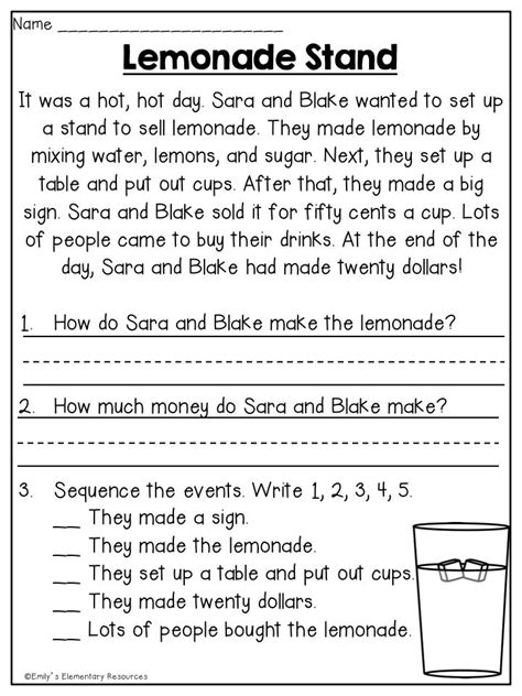 Summer First Grade Review Printables First Grade Reading