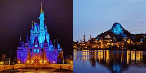 Photos Tokyo Disney Resort Icons Lit Blue In Honor Of Medical