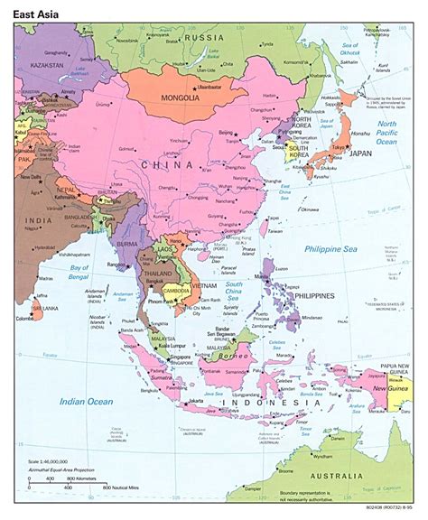 Large Detailed Political Map Of Asia With Relief And Capitals