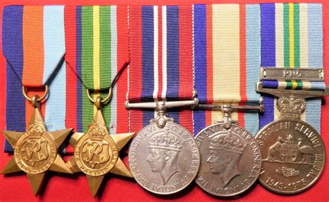 Ww2 Australian Army Medal Group Of 5 Qx33860 Pacific New Guinea Jb