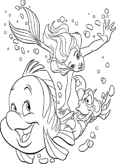 Disney Princesas Imprimir Sirena Sirenita Ariel Dibujos Para Colorear