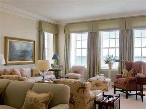 Traditional Living Room With Silk Window Treatments Hgtv
