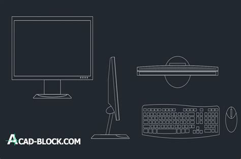 Cad Lcd Computer Dwg Free Cad Blocks