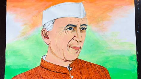 Acrylic Painting Of Jawaharlal Nehru Childrens Day Youtube