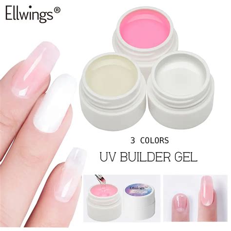 Ellwings Transparent Gel UV Colors To Build Gel Nails Builder Clear UV Gel Builder Gel Nail