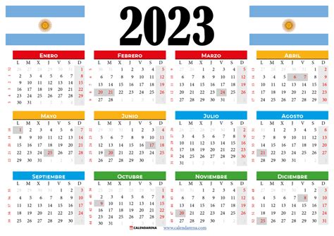 Calendario 2023 Argentina Para Imprimir Pdf A Imagesee