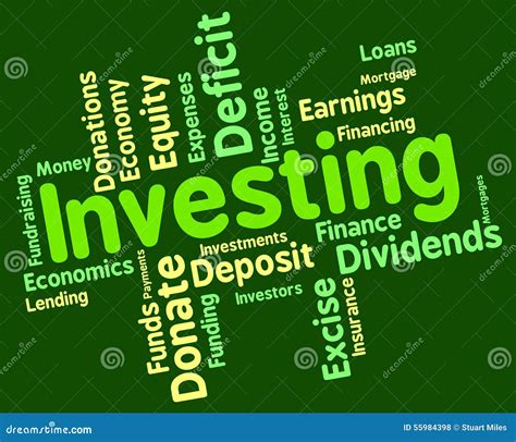 Investing Word Represents Return On Investment And Text Stock