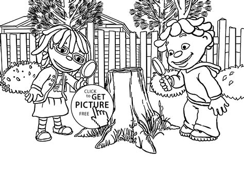 May Sid And Magnifying Glasses Coloring Pages For Kids