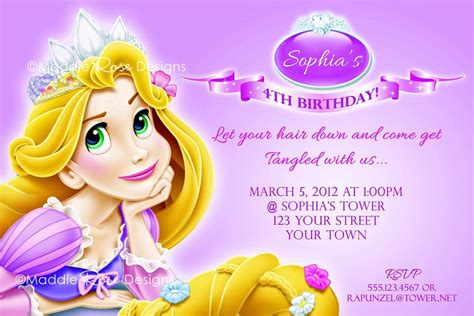 40th Birthday Ideas Rapunzel Birthday Invitation Templates