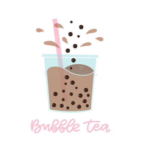 Bubble Tea Or Pearl Milk Tea Filled Icon Stock Vector Illustration Of
