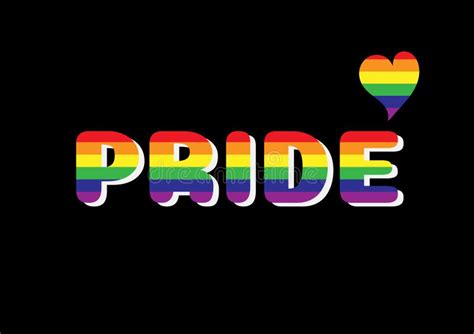 Lgbt Pride Sign Concept Rainbow Or Multicolor Of Pride Text With A Cute Heart On Black