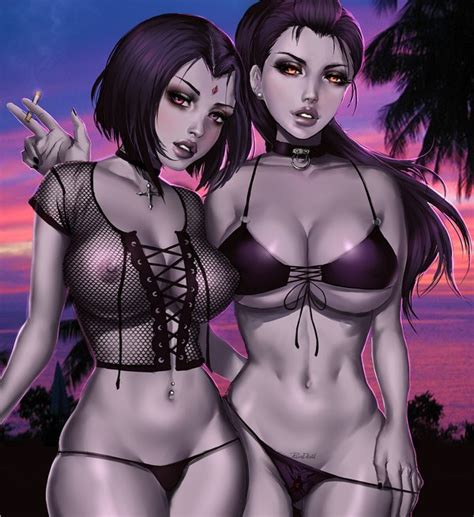 Rule 34 2girls Bikini Breasts Choker Cleavage Dc Dc