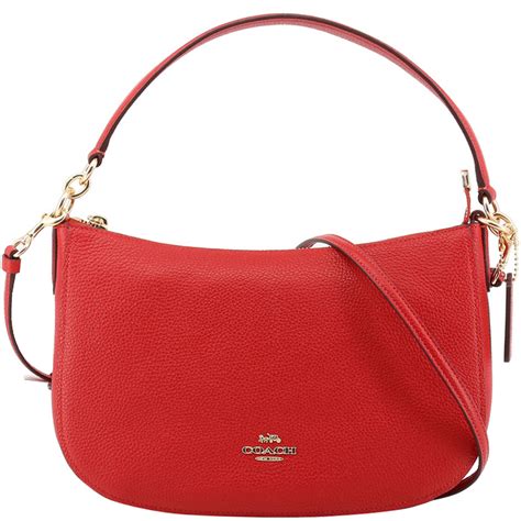 Coach Red Pebbled Leather Chelsea Crossbody Bag Coach Tlc