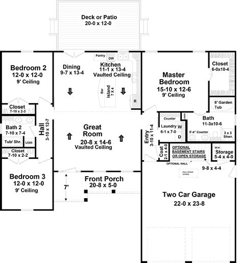 House Plan 60105 Traditional Style With 1600 Sq Ft 3 Bed 2 Ba