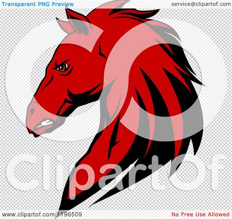 Clipart Of A Tough Red Horse Head Royalty Free Vector Clip Art Library