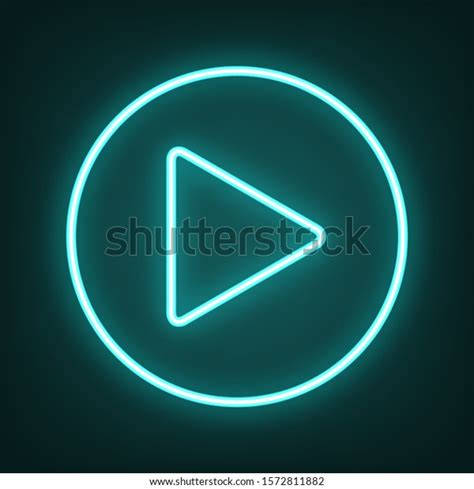 Play Button Icon Hand Sign Cyan Stock Vector Royalty Free 1572811882