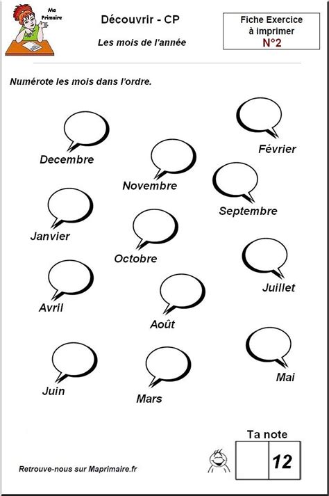 French Months Seasons Les Mois De L Année Et Les Saisons Worksheets