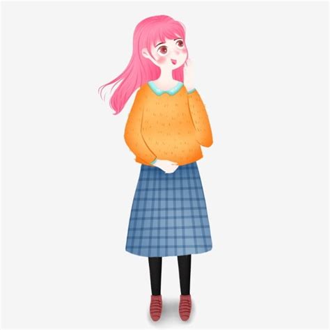 Hand Painted Cartoon Cute Yellow Dress Plaid Skirt Red ... Great selection of dresser clipart images.