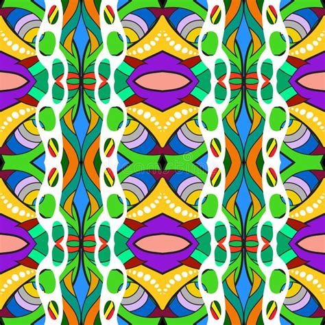 Boho Colorful Vector Seamless Pattern Bohemian Ornamental Geometric