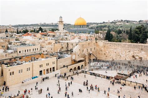 Dome Of The Rock And Western Wall In Jerusalem Israel High Res Stock