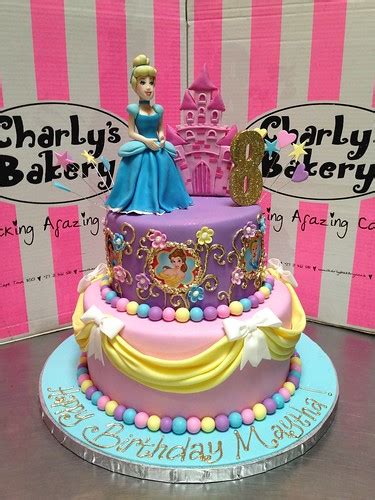 Disney Princesses Themed 2 Tier Cake With 3d Cinderella And Flickr