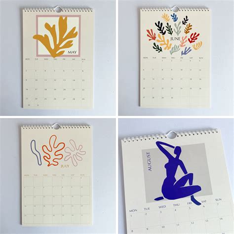 Wandkalender 2022 Abstrakte Kunst Matisse Monatskalender Etsy