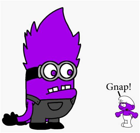 Evil Minion Meets Purple Smurf By Marcospower Purple Smurf Png Image