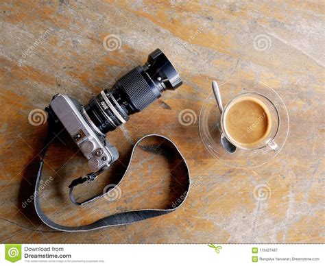 Digital Camera With Cup Of Coffee Stock Image Image Of Travel Hobby