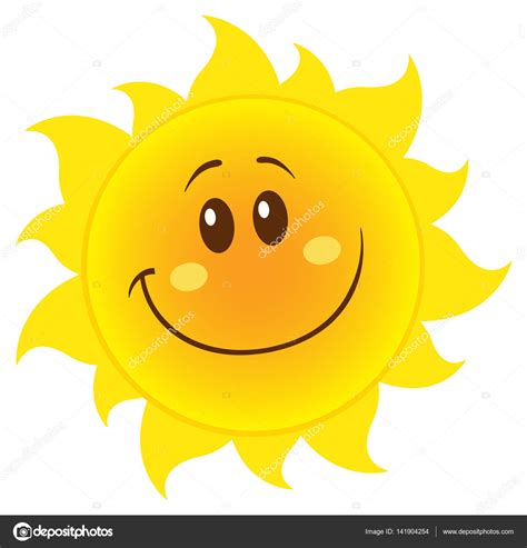 Smiling Yellow Simple Sun Cartoon Stock Vector By ©hittoon 141904254