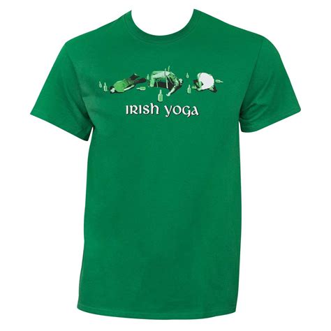 Irish Yoga St Patricks Day Green Graphic Tee Shirt