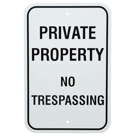 Black Private Property No Trespassing Aluminum Composite Sign 12