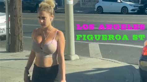 Driving In Los Angeles Figueroa Street And Meet Hottest Girl Youtube