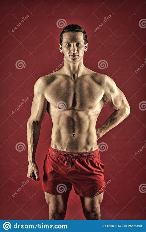 Attractive Guy Muscular Chest Proud Of Excellent Shape Healthy And Strong Muscular